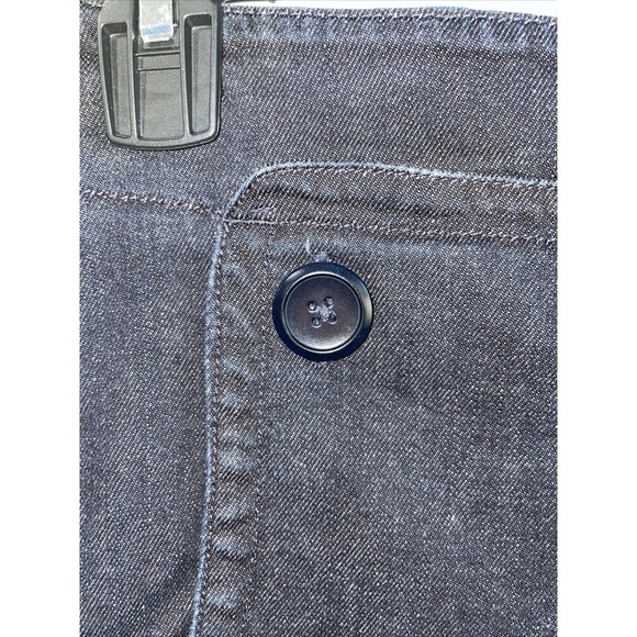 Talbots Woman's 6 Petite Dark Wash Cropped Jeans Side Zip Pull On Capris Buttons - Picture 3 of 11